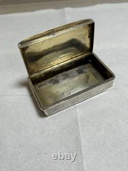 Antique tobacco snuff box / solid silver snuff box Minerva hallmark