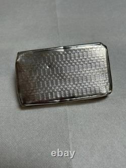 Antique tobacco snuff box / solid silver snuff box Minerva hallmark