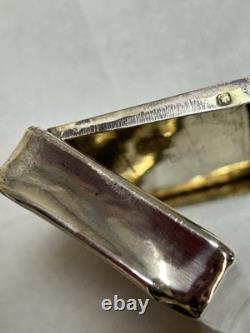 Antique tobacco snuff box / solid silver snuff box Minerva hallmark