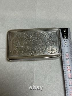 Antique tobacco snuff box / solid silver snuff box Minerva hallmark
