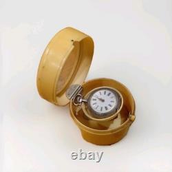 Antique women's watch stamped solid silver, dial pattern with gold hands