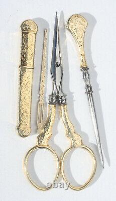 Argent Vermeil Old Sewing Necessary Stitching Scissors Palais Royal