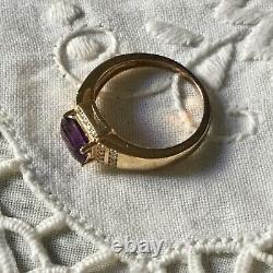 Art Deco Ancienne Bague In Vermeil, Natural Amethyst, Topaze, Or Argent