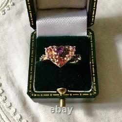 Art Deco Ancient 14k Gold Ring Pink, Silver Massif, True Amethyst Rubis