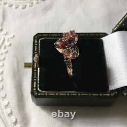 Art Deco Ancient 14k Gold Ring Pink, Silver Massif, True Amethyst Rubis