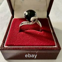 Art Deco Ancient Modernist Topaz Ring, Onyx, Silver Massif, A Voir