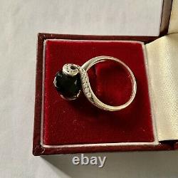 Art Deco Ancient Modernist Topaz Ring, Onyx, Silver Massif, A Voir