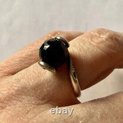 Art Deco Ancient Modernist Topaz Ring, Onyx, Silver Massif, A Voir