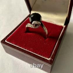 Art Deco Ancient Modernist Topaz Ring, Onyx, Silver Massif, A Voir
