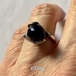 Art Deco Ancient Modernist Topaz Ring, Onyx, Silver Massif, A Voir