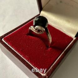 Art Deco Ancient Modernist Topaz Ring, Onyx, Silver Massif, A Voir