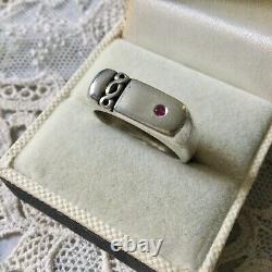 Art Deco Ancient Ring Tank Natural Ruby, Silver Massif