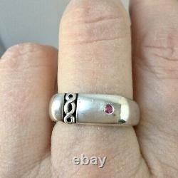 Art Deco Ancient Ring Tank Natural Ruby, Silver Massif