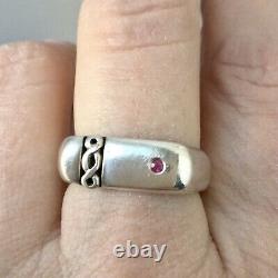 Art Deco Ancient Ring Tank Natural Ruby, Silver Massif