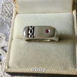 Art Deco Ancient Ring Tank Natural Ruby, Silver Massif