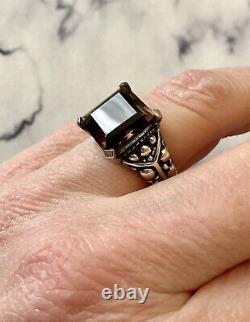 Art Deco Beautiful Topaz Smoke, Silver Massif Scissors, Ancient Ring