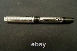 Art Deco Feather Pen A Pump Ancient Ebonite Silver Massive Waterman Bayard Psf