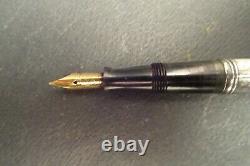 Art Deco Feather Pen A Pump Ancient Ebonite Silver Massive Waterman Bayard Psf