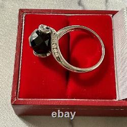 Art Deco Onyx, Topaz, Sterling Silver Original Antique Ring