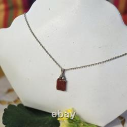 Art Deco silver necklace with marcasites and aventurine glass, new old stock
