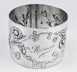 Art Nouveau Antique Solid Silver Napkin Ring, Minerva hallmark, 1st standard
