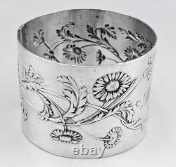 Art Nouveau Antique Solid Silver Napkin Ring, Minerva hallmark, 1st standard