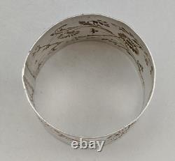 Art Nouveau Antique Solid Silver Napkin Ring, Minerva hallmark, 1st standard