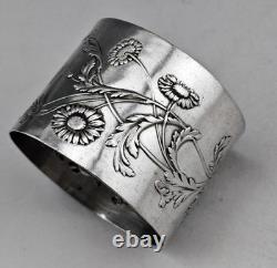 Art Nouveau Antique Solid Silver Napkin Ring, Minerva hallmark, 1st standard