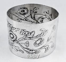 Art Nouveau Antique Solid Silver Napkin Ring, Minerva hallmark, 1st standard