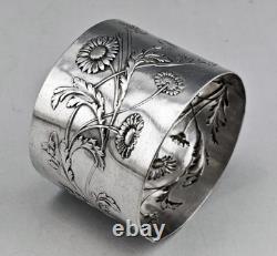 Art Nouveau Antique Solid Silver Napkin Ring, Minerva hallmark, 1st standard