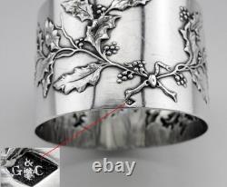 Art Nouveau Antique Solid Silver Napkin Ring, Minerva hallmark, early 20th century, 39.2 g