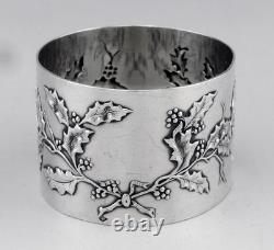 Art Nouveau Antique Solid Silver Napkin Ring, Minerva hallmark, early 20th century, 39.2 g