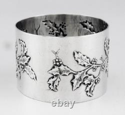 Art Nouveau Antique Solid Silver Napkin Ring, Minerva hallmark, early 20th century, 39.2 g