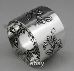 Art Nouveau Antique Solid Silver Napkin Ring, Minerva hallmark, early 20th century, 39.2 g
