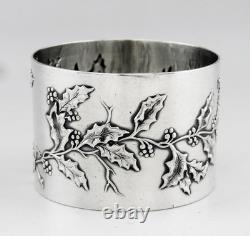 Art Nouveau Antique Solid Silver Napkin Ring, Minerva hallmark, early 20th century, 39.2 g