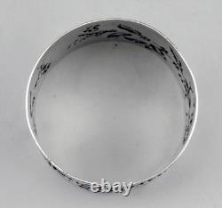 Art Nouveau Antique Solid Silver Napkin Ring, Minerva hallmark, early 20th century, 39.2 g