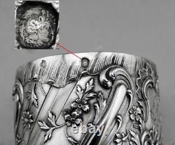 Art Nouveau Antique Solid Silver Napkin Ring with Minerva Mark, Late 19th Century