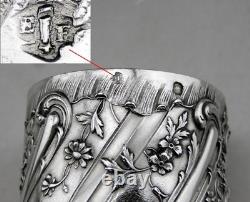 Art Nouveau Antique Solid Silver Napkin Ring with Minerva Mark, Late 19th Century Art Nouveau Antique Solid Silver Napkin Ring with Minerva Mark, Late 19th Century