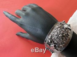 Awesome Ethnic Bracelet Cuff Open Old Silver By 950