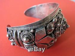 Awesome Ethnic Bracelet Cuff Open Old Silver By 950