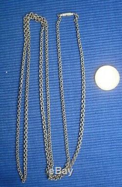 B23 Great Chain Necklace Old Boar Sterling Silver Mesh Jaseron Set Jewel