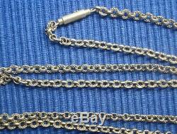 B23 Great Chain Necklace Old Boar Sterling Silver Mesh Jaseron Set Jewel