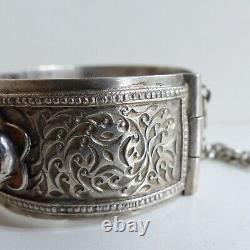 BEAUTIFUL ANCIENT SILVER BRACELET KABYLE BERBER ETHNIC JEWELRY 78 gr