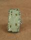 Beautiful Antique Silver And Carved Jade Ring, Early 20th Century China