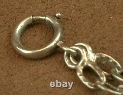BEAUTIFUL IMPORTANT OLD SOLID SILVER LONG NECKLACE WITH LOVELY LINKS 140cm