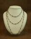 Beautiful Important Old Solid Silver Sautoir Necklace With Beautiful Links 143cm