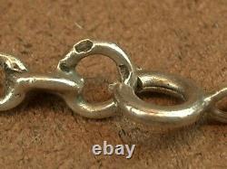BEAUTIFUL IMPORTANT OLD SOLID SILVER SAUTOIR NECKLACE WITH BEAUTIFUL LINKS 143cm