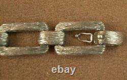 BEAUTIFUL OLD WIDE WOVEN SILVER SOLID BRACELET HEAVY WEIGHT 71g