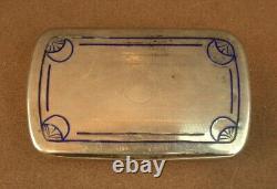 BEAUTIFUL VINTAGE SOLID SILVER AND ENAMEL SNUFFBOX FROM THE 19th CENTURY