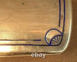 BEAUTIFUL VINTAGE SOLID SILVER AND ENAMEL SNUFFBOX FROM THE 19th CENTURY